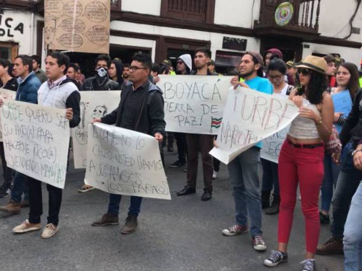 Centro de Tunja, campo de batalla entre seguidores y detractores de Uribe