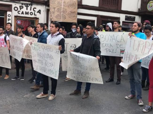 Centro de Tunja, campo de batalla entre seguidores y detractores de Uribe