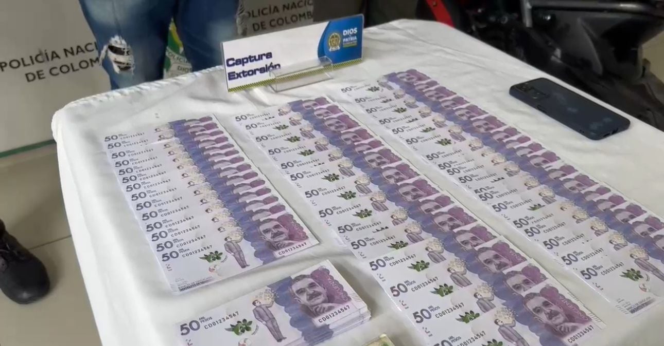 Cayó alias ‘Keyner’: cobraba por extorsiones en Bucaramanga. Foto: Policía Mebuc. 