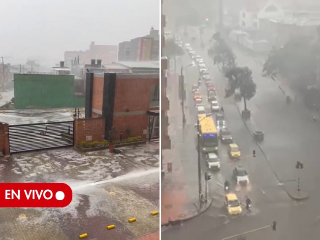 Lluvias y granizada en Bogotá, 12 de noviembre. Capturas tomadas de X