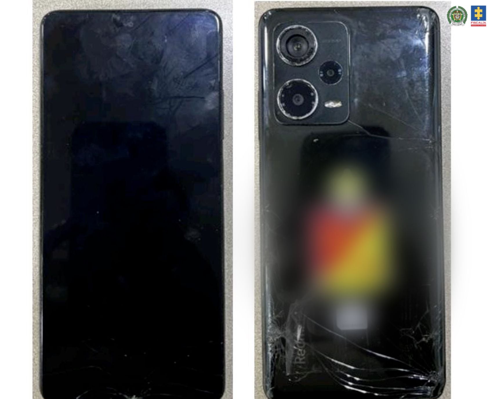 Celular incautado al hombre que presuntamente amenazó de muerte a la primera dama de la Nación, Ana Lucía Pineda. Foto: Fiscalía.