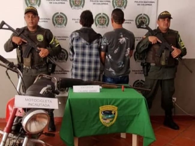 La detención se llevó a cabo en el municipio de San Jacinto cuando se movilizaban en una motocicleta