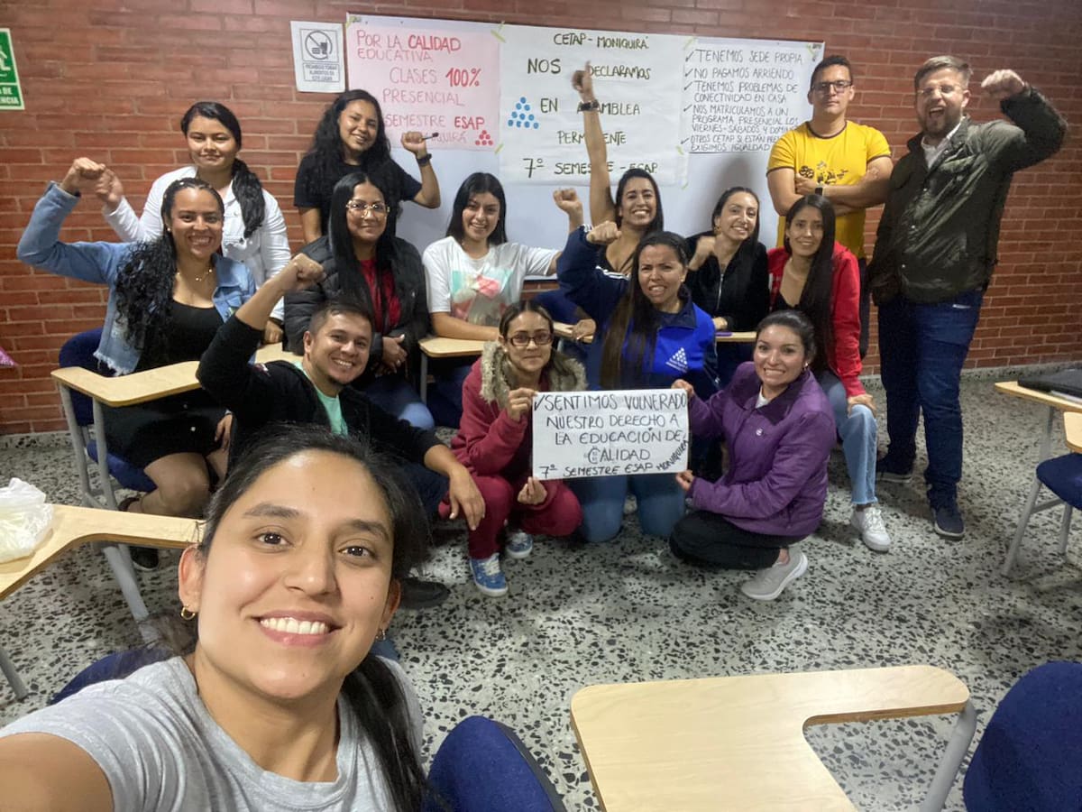 Estudiantes de la ESAP en zona rural de Boyacá piden educación presencial