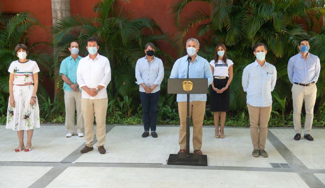 Presidente Duque tras una reunión con representantes del sector turismo en Cartagena