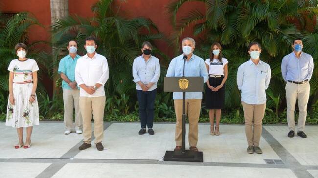 Presidente Duque tras una reunión con representantes del sector turismo en Cartagena