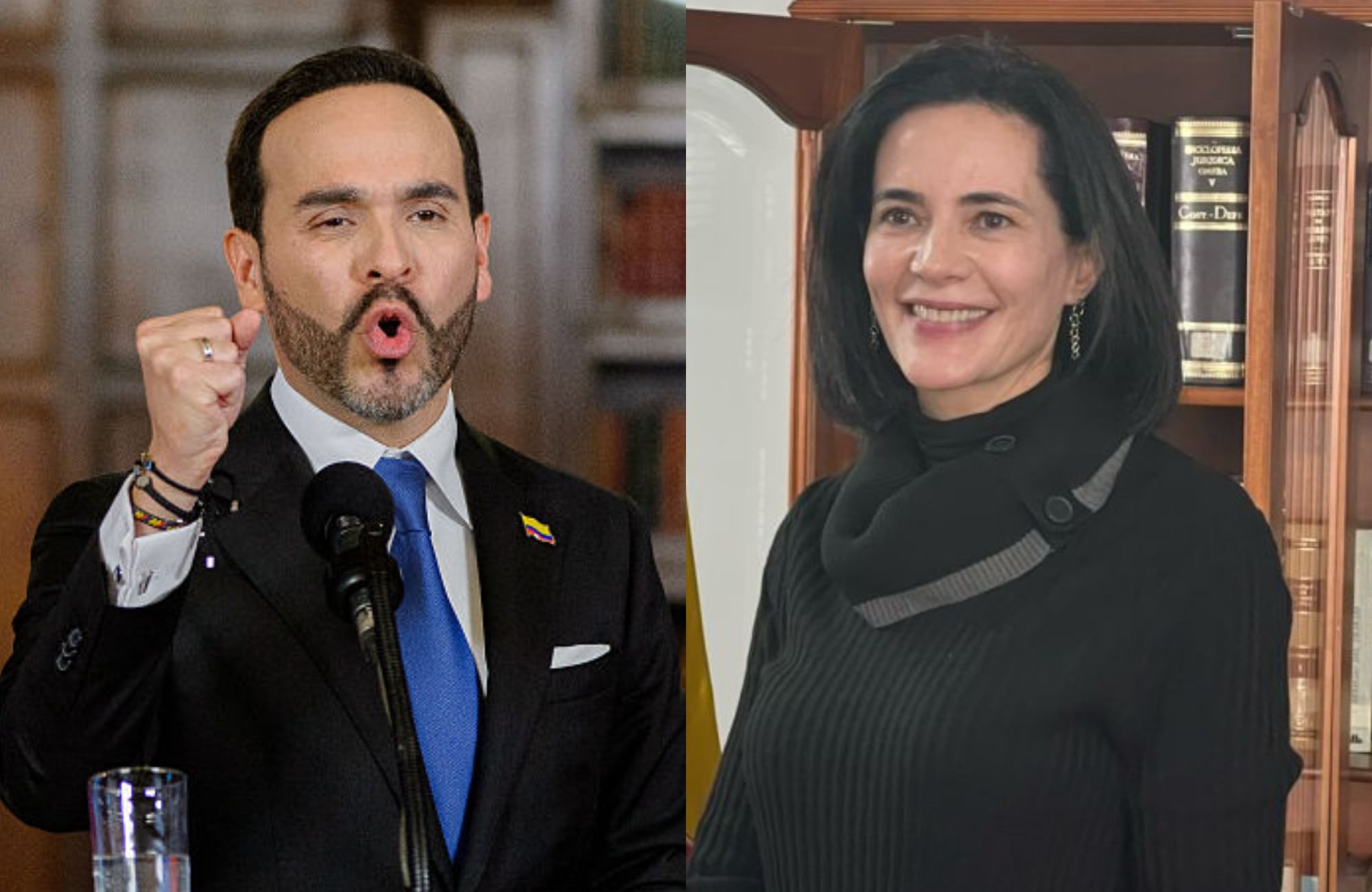 Abelardo de la Espriella y Beatriz Eugenia Vélez Vengoechea. Fotos: (Photo by Sebastian Barros/NurPhoto via Getty Images) / LinkedIn