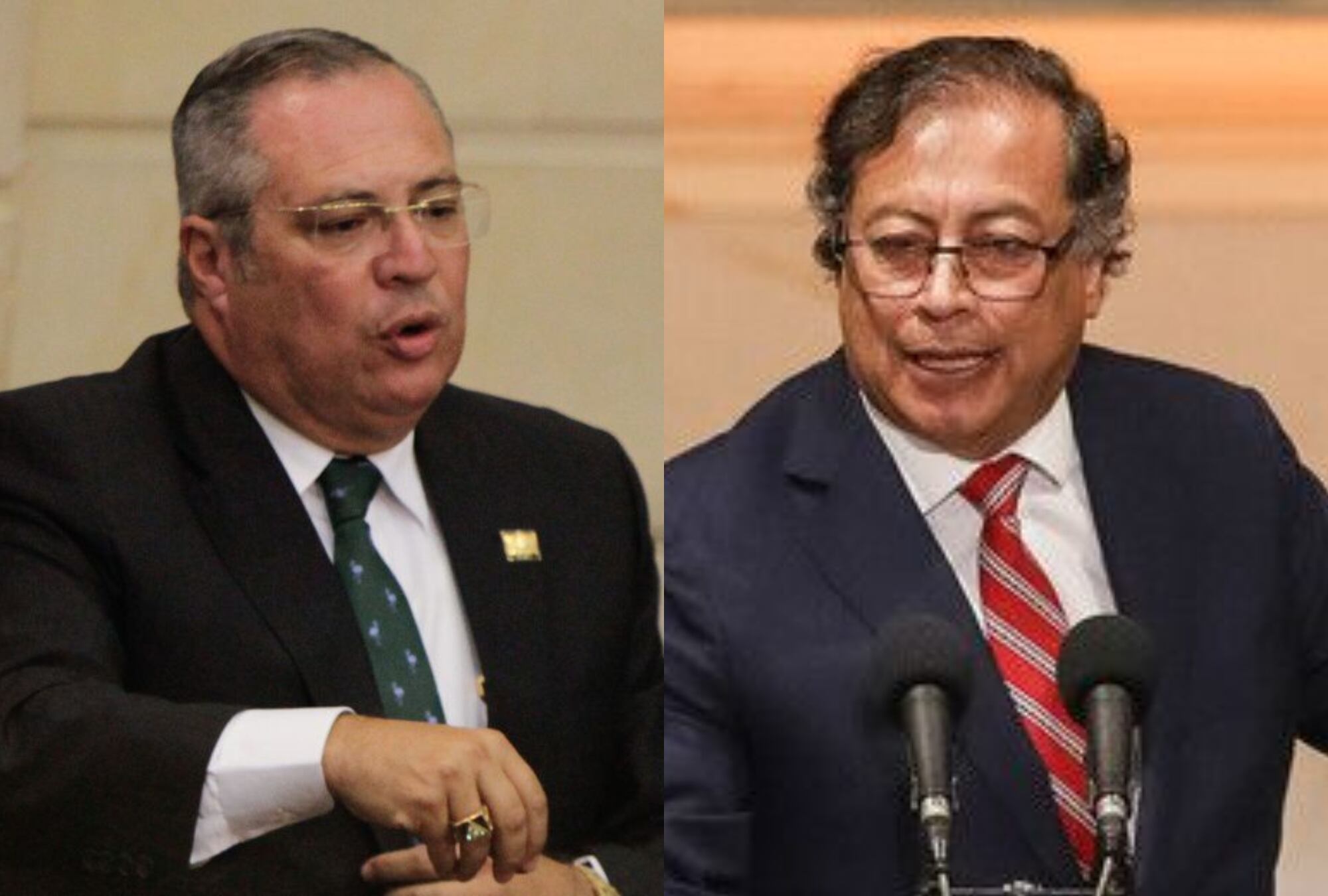 Iván Name, presidente del Senado y Gustavo Petro, presidente de Colombia. Fotos: Colprensa.