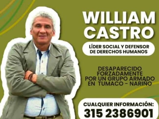 Desaparecido líder social en Nariño