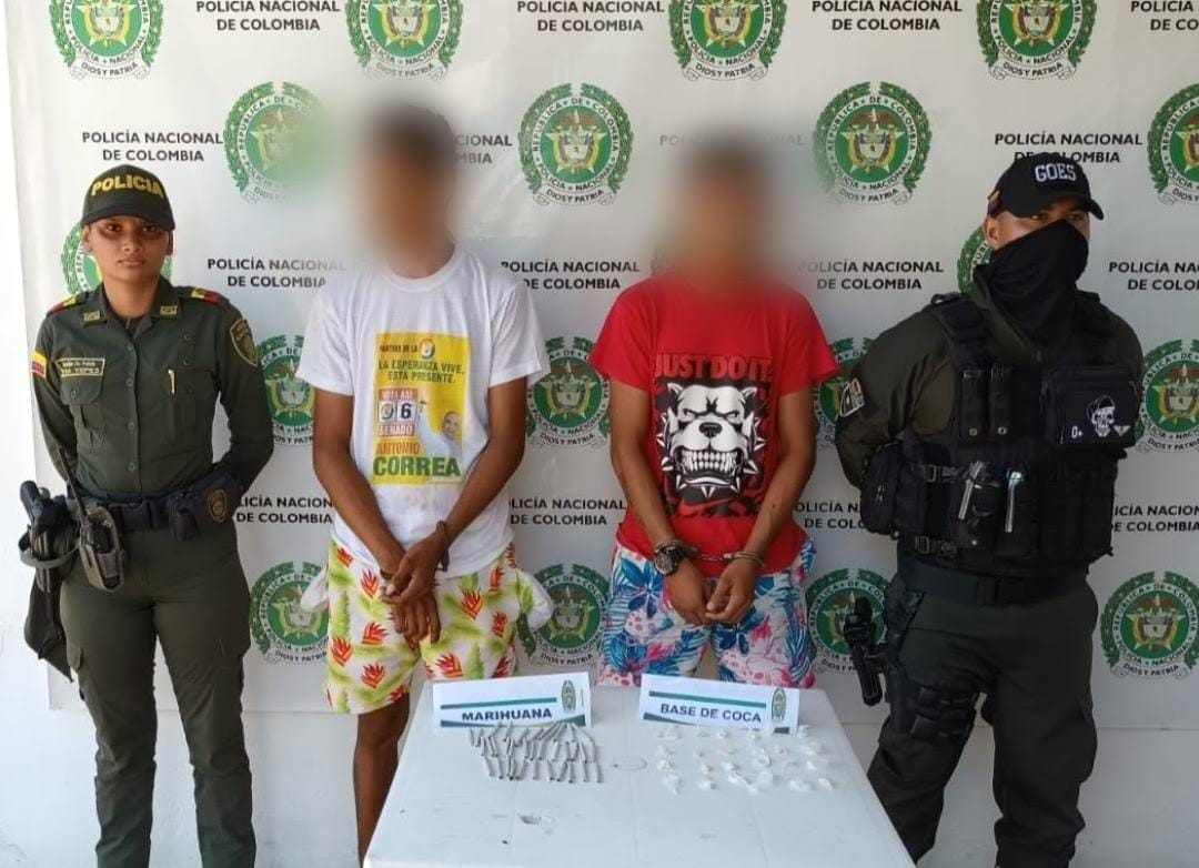 Cayeron dos hermanos por vender drogas cerca a colegio en Arjona, Bolívar