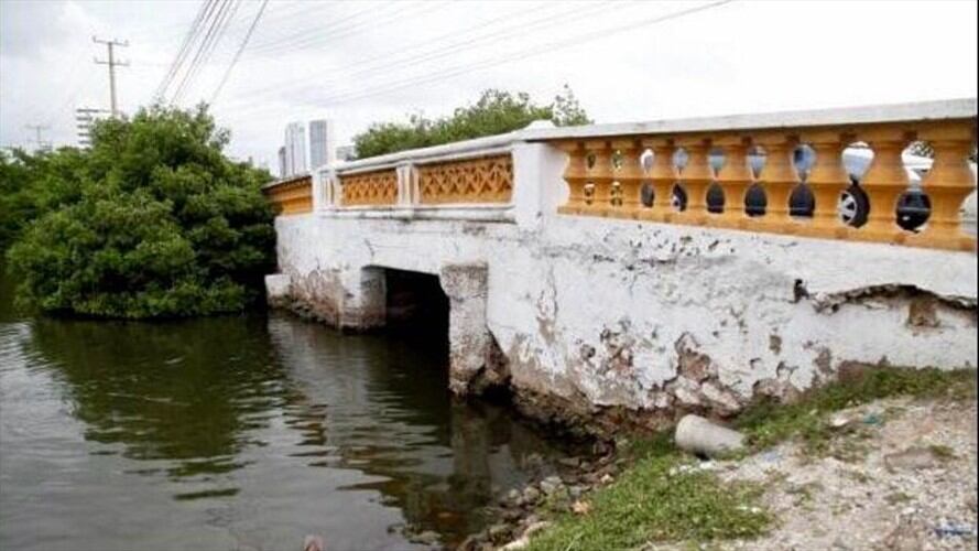 Sociedad de Ingenieros de Bolívar advierte que puente Las Palmas está en riesgo de colapso. Foto: Alcaldía de Cartagena
