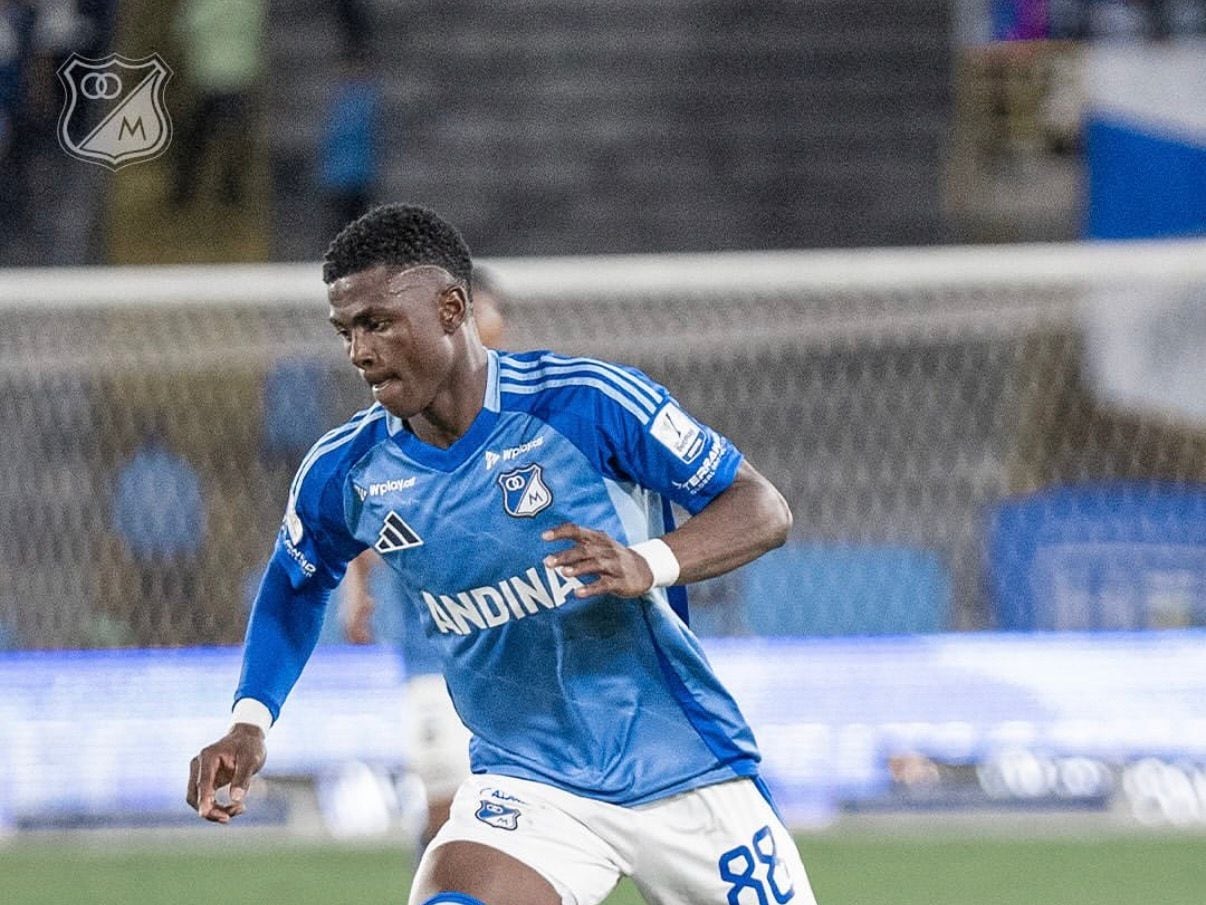 Néiser Villarreal, durante uno de sus partidos con Millonarios / Millonarios FC.
