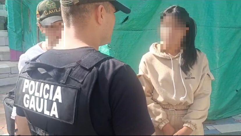 Menor autosecuestrada aprehendida- foto Policía Metropolitana