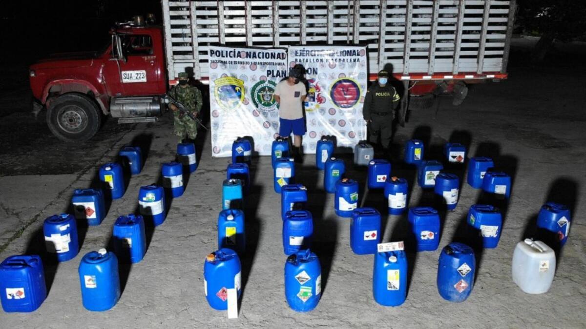 En el Huila, incautan químicos para la producción de estupefacientes