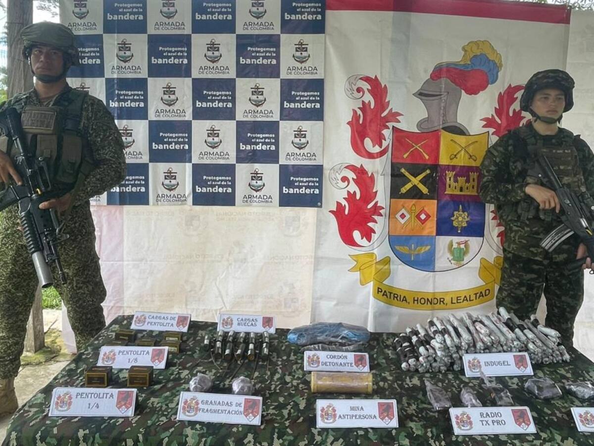 Ejército halló depósito ilegal con explosivos del Clan del Golfo en zona rural de Nechí, Antioquia