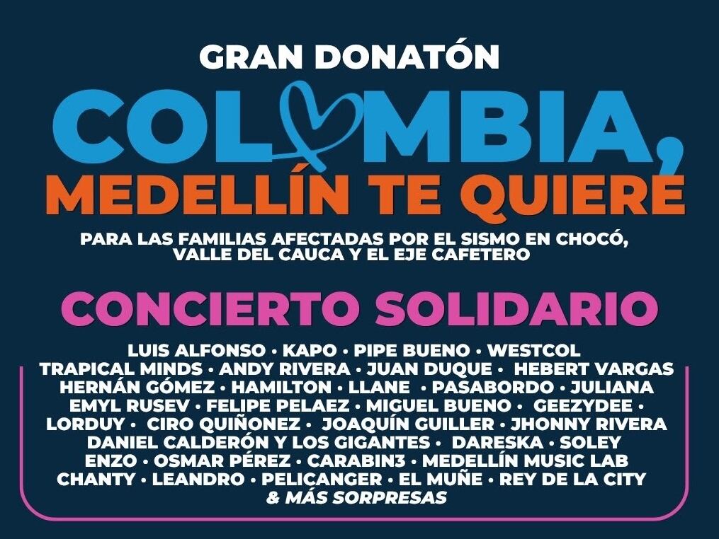 Concierto solidario en Medellín.