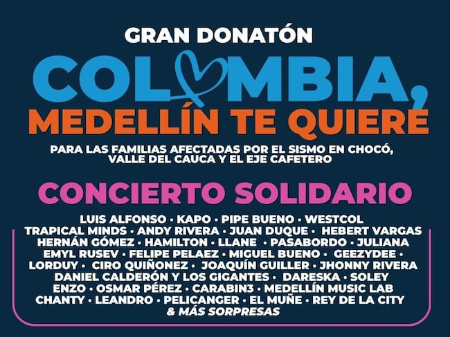 Concierto solidario en Medellín.