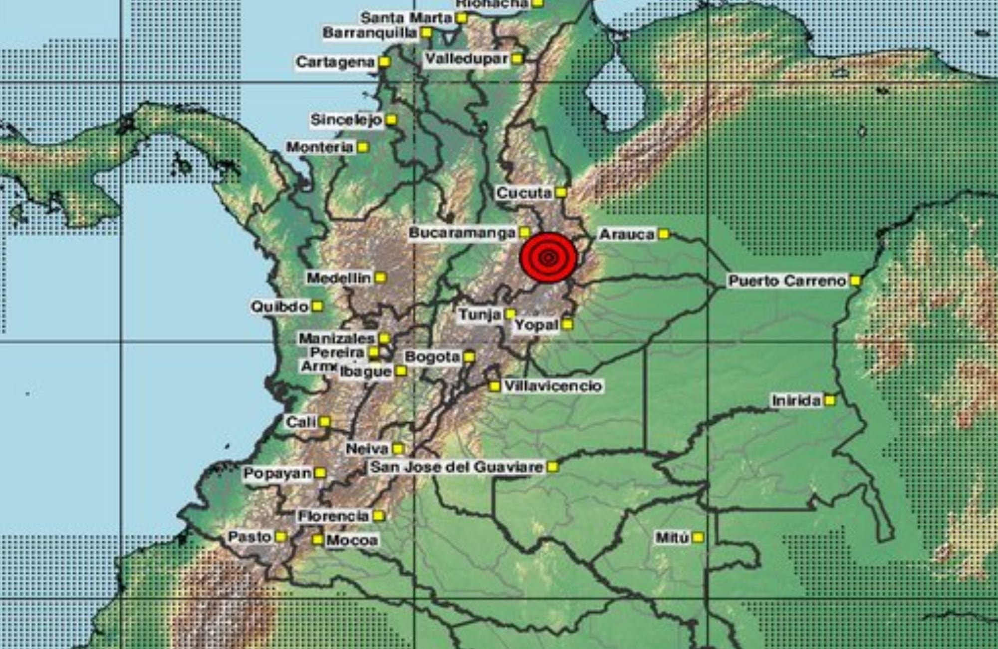 Temblor en Los Santos, Santander. Foto: Servicio Geológico Colombiano