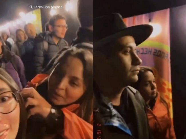 Mujer denunció insultos xenófobos y clasistas cuando salía del Festival Cordillera en Bogotá. Fotos: Redes sociales.