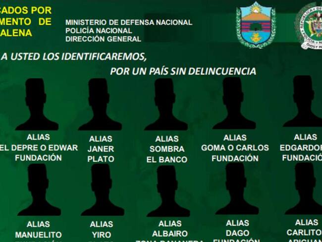 Policía actualiza el cartel de los más buscados en el Magdalena