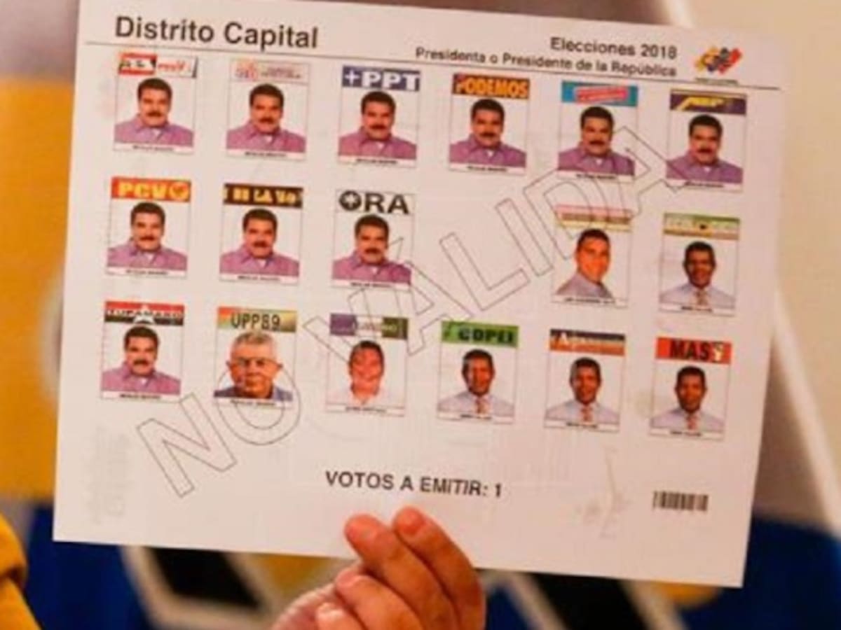 Presentan tarjetón de presidenciales en el que Maduro aparece 10 veces