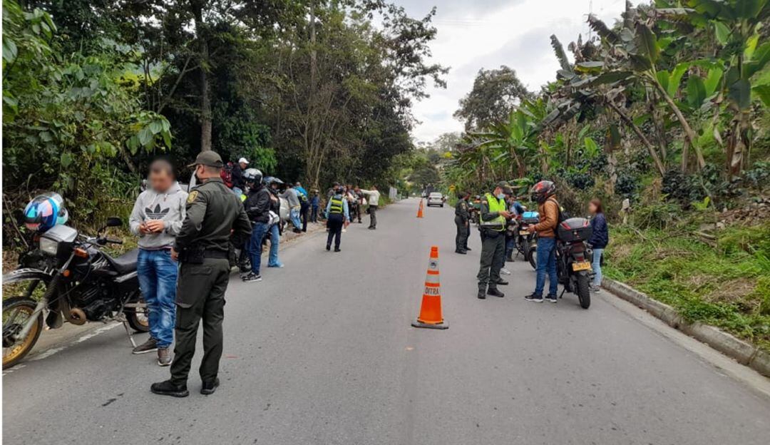 Operativos en contra de los pique ilegales en las vías de Caldas