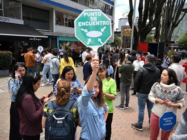 Simulacro Distrital en Bogotá, 4 de octubre de 2023. (Foto de RAÚL ARBOLEDA/AFP vía Getty Images)
