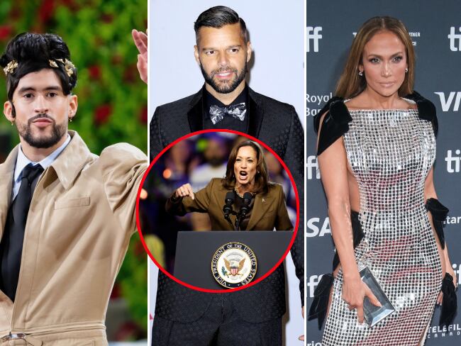 Artistas puertoriqueños apoyan a Kamala Harris. (Foto: EFE / Getty / Caracol Radio )