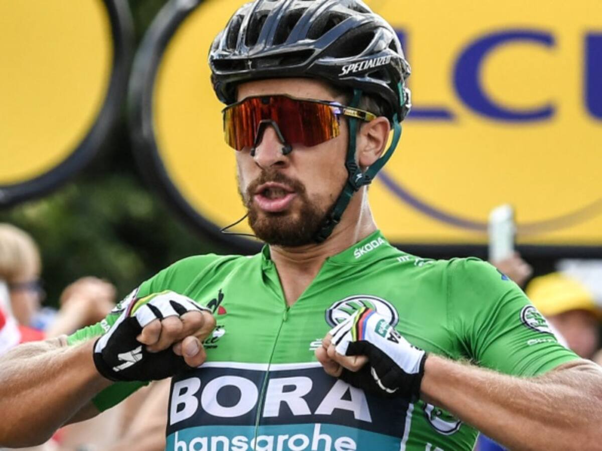 Peter Sagan celebra su segunda victoria en la quinta etapa del Tour