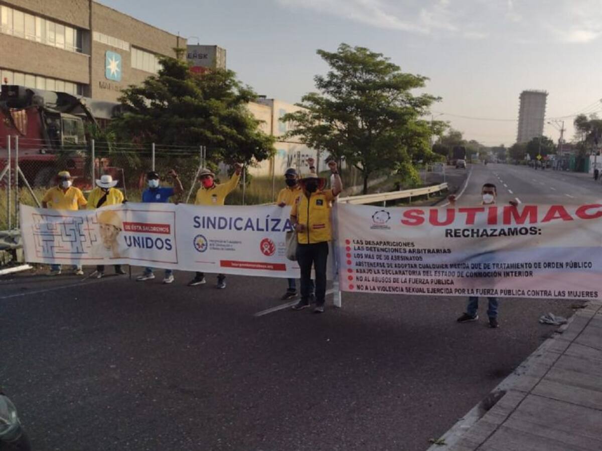 Mamonal bloqueada por actividades del paro nacional