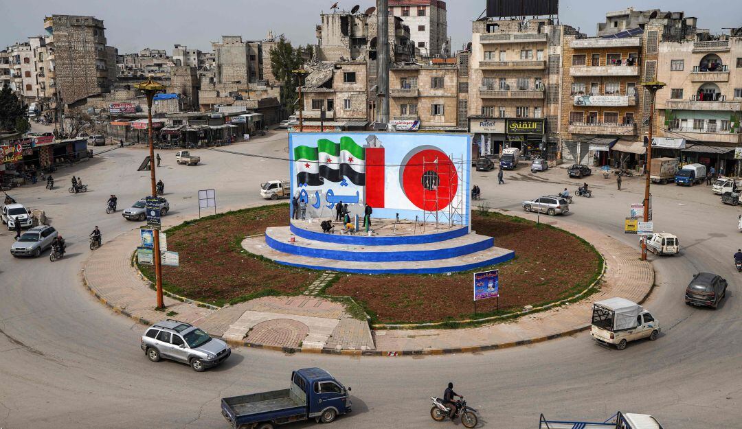 Mural en la ciudad siria de Idlib 