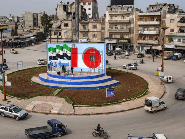 Mural en la ciudad siria de Idlib 