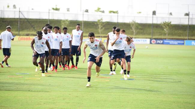 Selección Colombia entrenando en Barranquilla previo al duelo ante Ecuador en 2021
