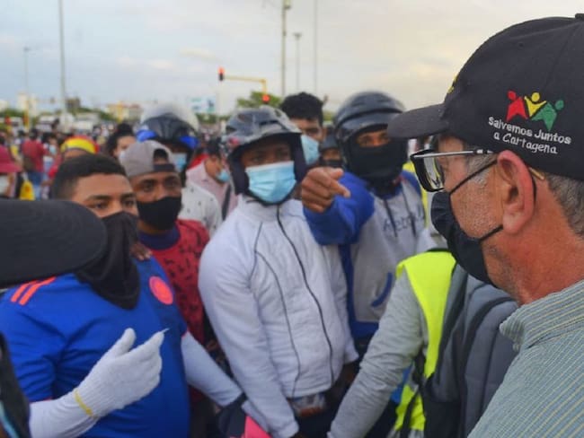 El alcalde de Cartagena manifestó que su presencia en las marchas ha sido para evitar desmanes