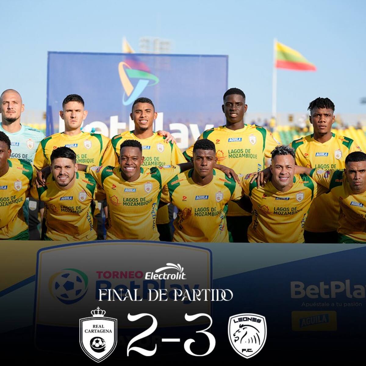 Real Cartagena frenó la buena racha: cayó 2-3 en casa ante Leones FC