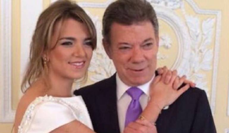 María Antonia Santos y el presidente