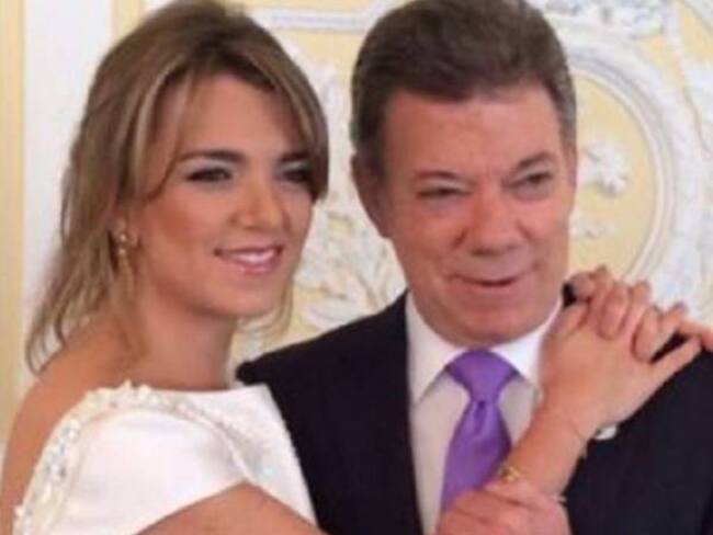 María Antonia Santos y el presidente