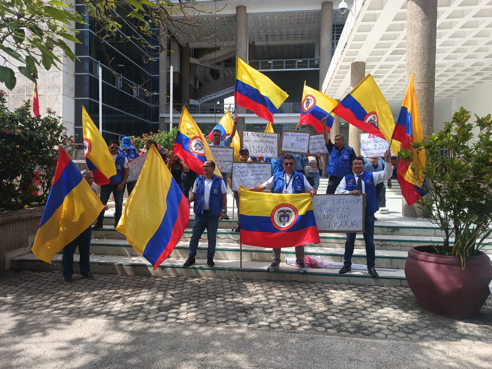 Protesta de defensores públicos. Foto: cortesía.