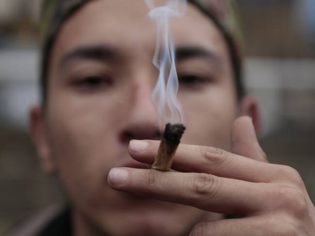 Bogotá 30 Enero 2017. Un grupo de consumidores de marihuana protestan denunciando que el nuevo código de Policía ataca al consumidor de esta droga de carácter recreativo.
