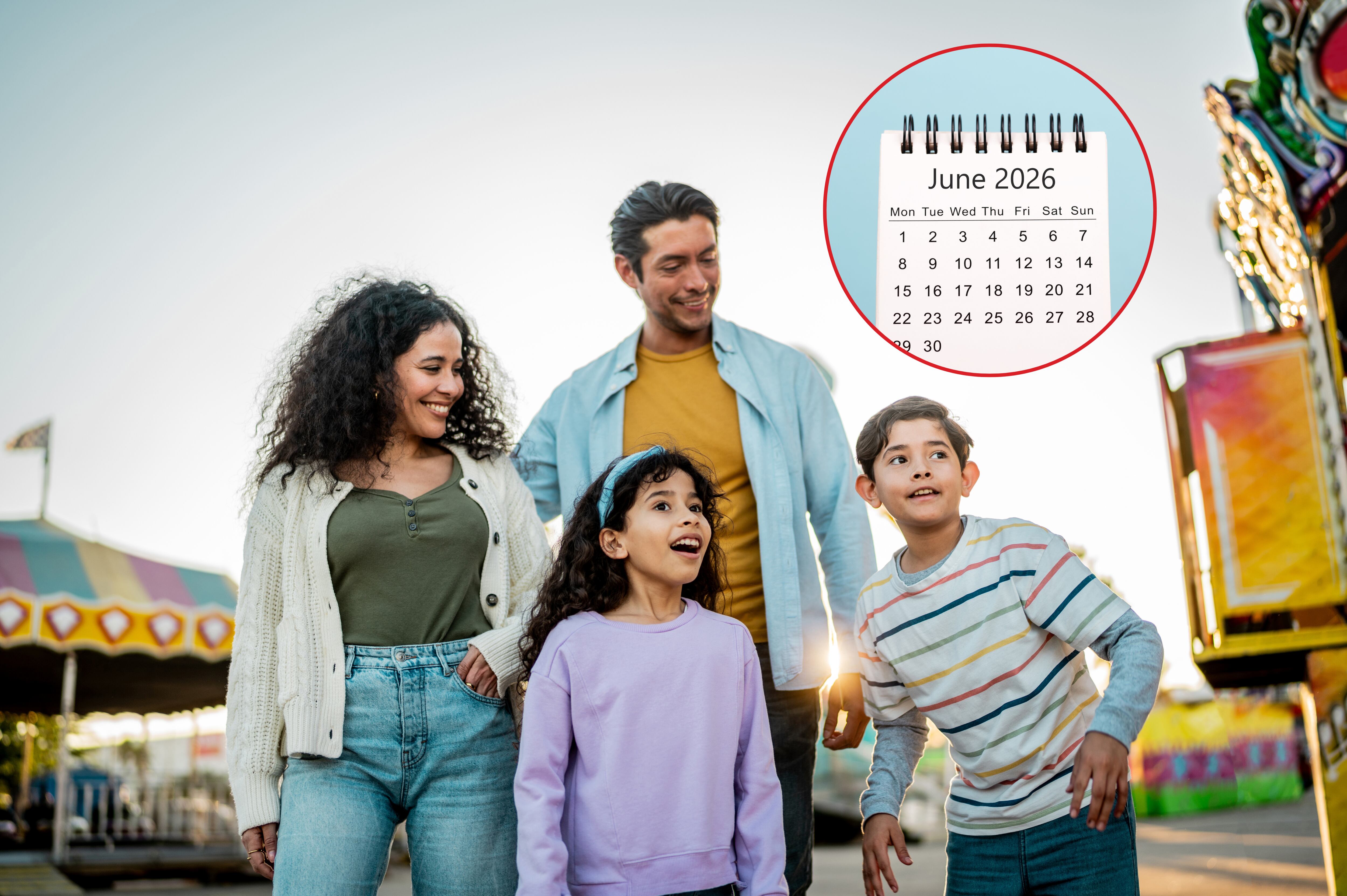 Imagen de referencia. Familia de vacaciones - Calendario en Junio: Getty images.