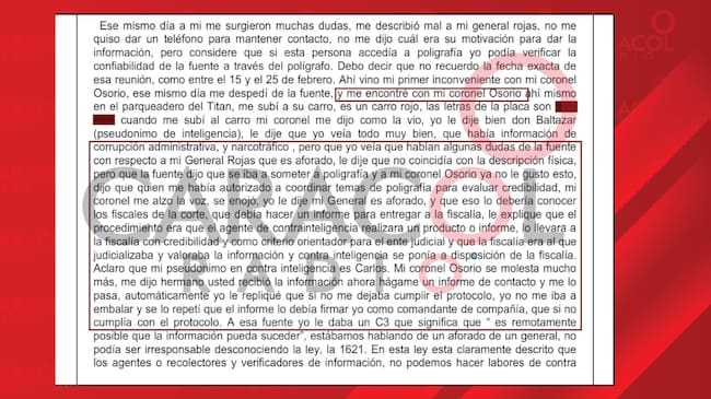 El interrogatorio que el teniente Frederick Acuña rindió en la Fiscalía