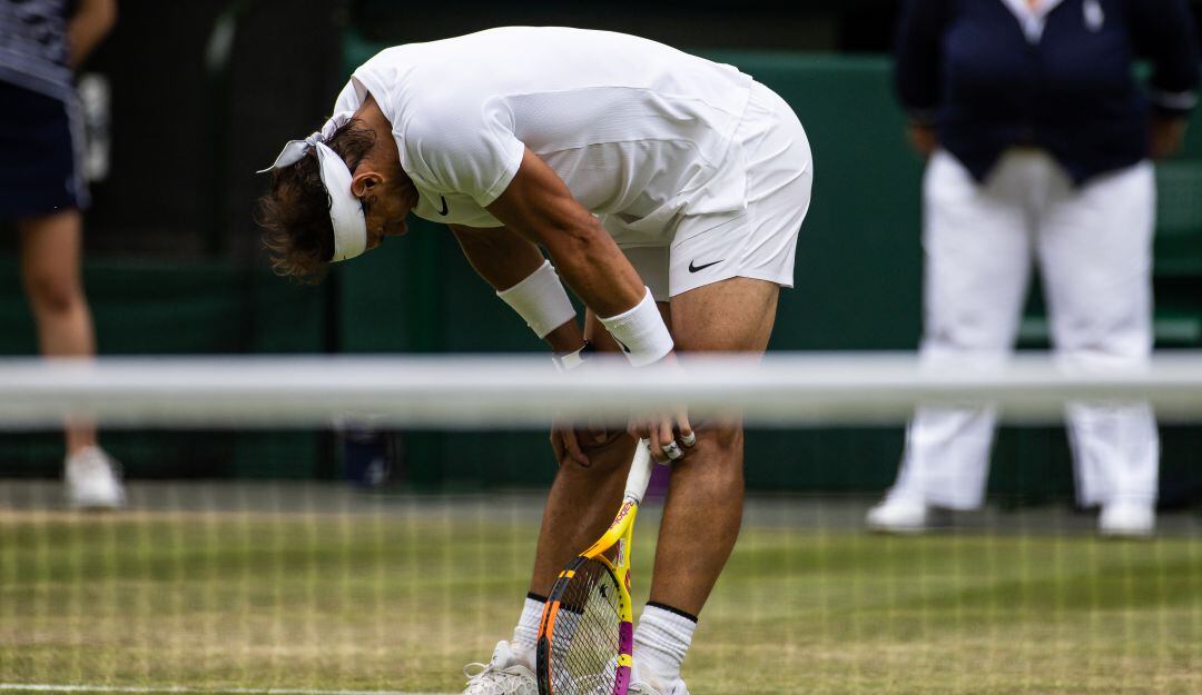 Rafael Nadal se lamenta durante su duelo ante Taylor Fritz.