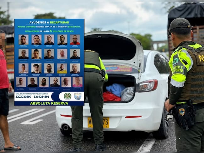 Policía intensifica búsqueda de 40 fugados del Centro Transitorio Sur de Santa Marta. Foto: Policía Metropolitana de Santa Marta