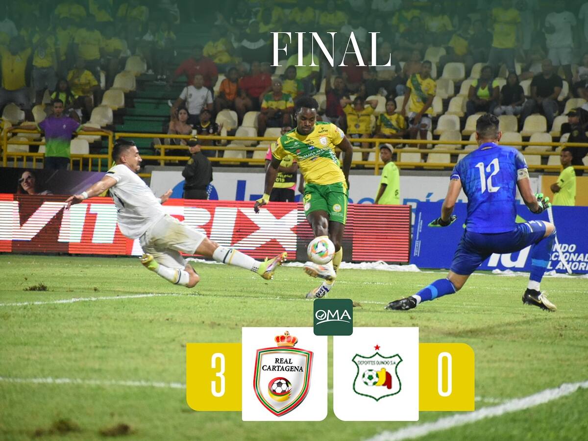 Real Cartagena goleó a Deportes Quindío en el Jaime Morón y sigue soñando con el ascenso