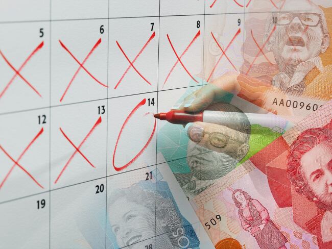 Intereses de las cesantías // Calendario // billetes colombianos // Getty Images
