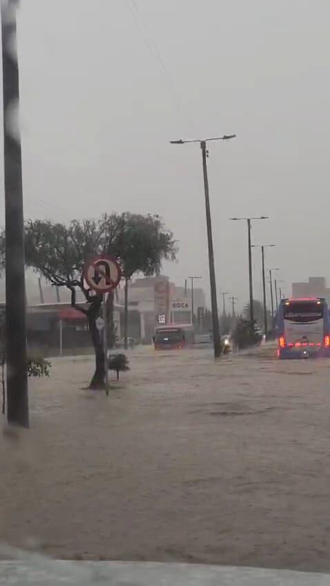 Bomberos trabajan en el rescate de personas y la mitigación de daños.