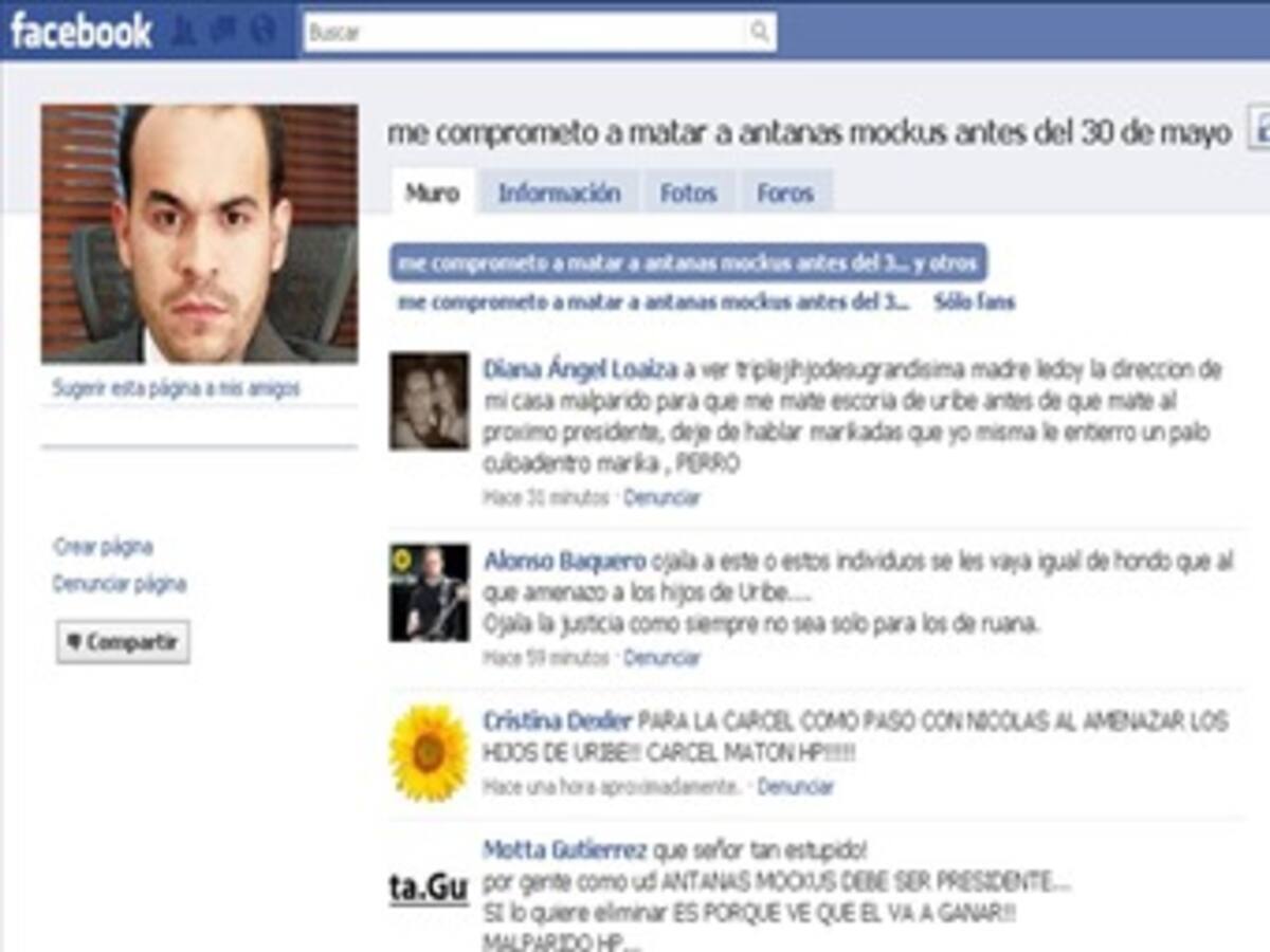 Mockus dijo que no responde a los violentos en alusión a las amenazas en Facebook