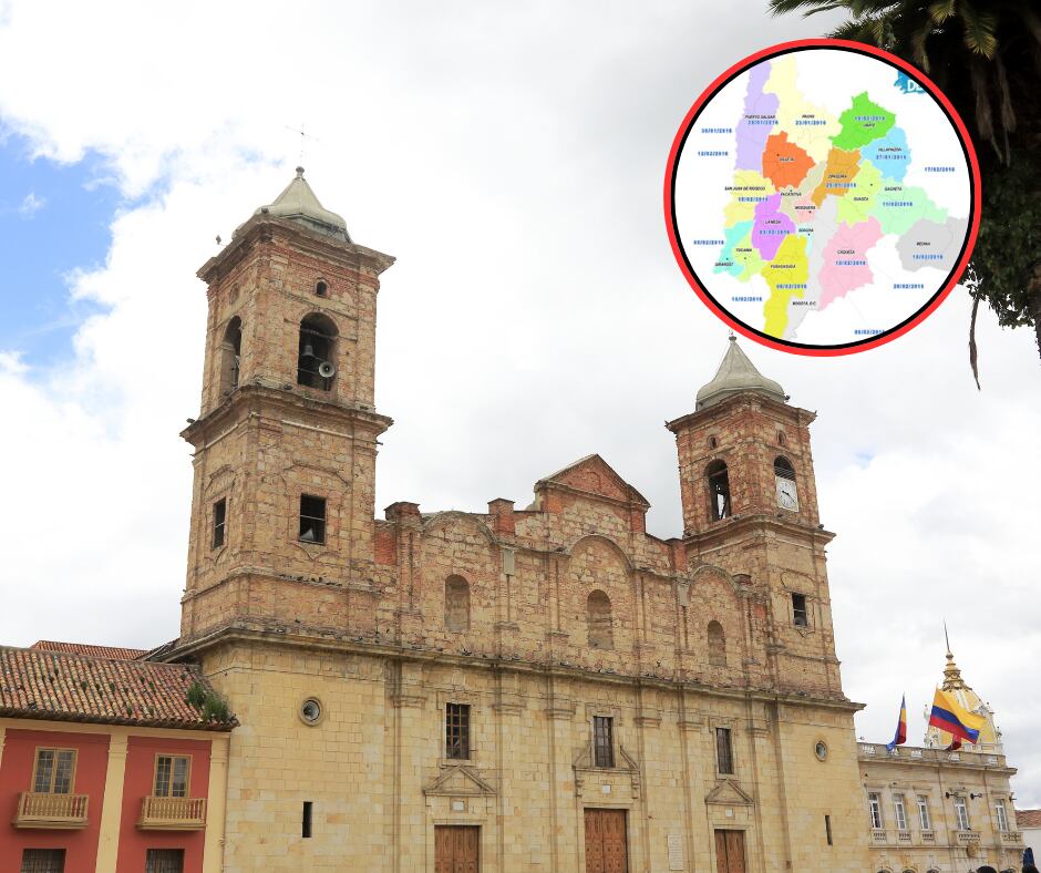 Catedral de Zipaquirá y Mapa de Cundinamarca (Getty Images)