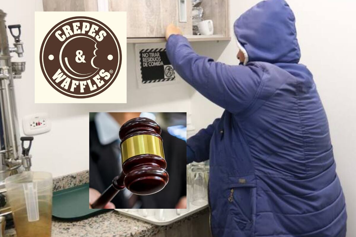 Trabajadora Crepes y Waffles S.A. - Logo Crepes y Waffles S.A. - Imagen de juez - Cortesía Ministerio de Trabajo - Getty Images