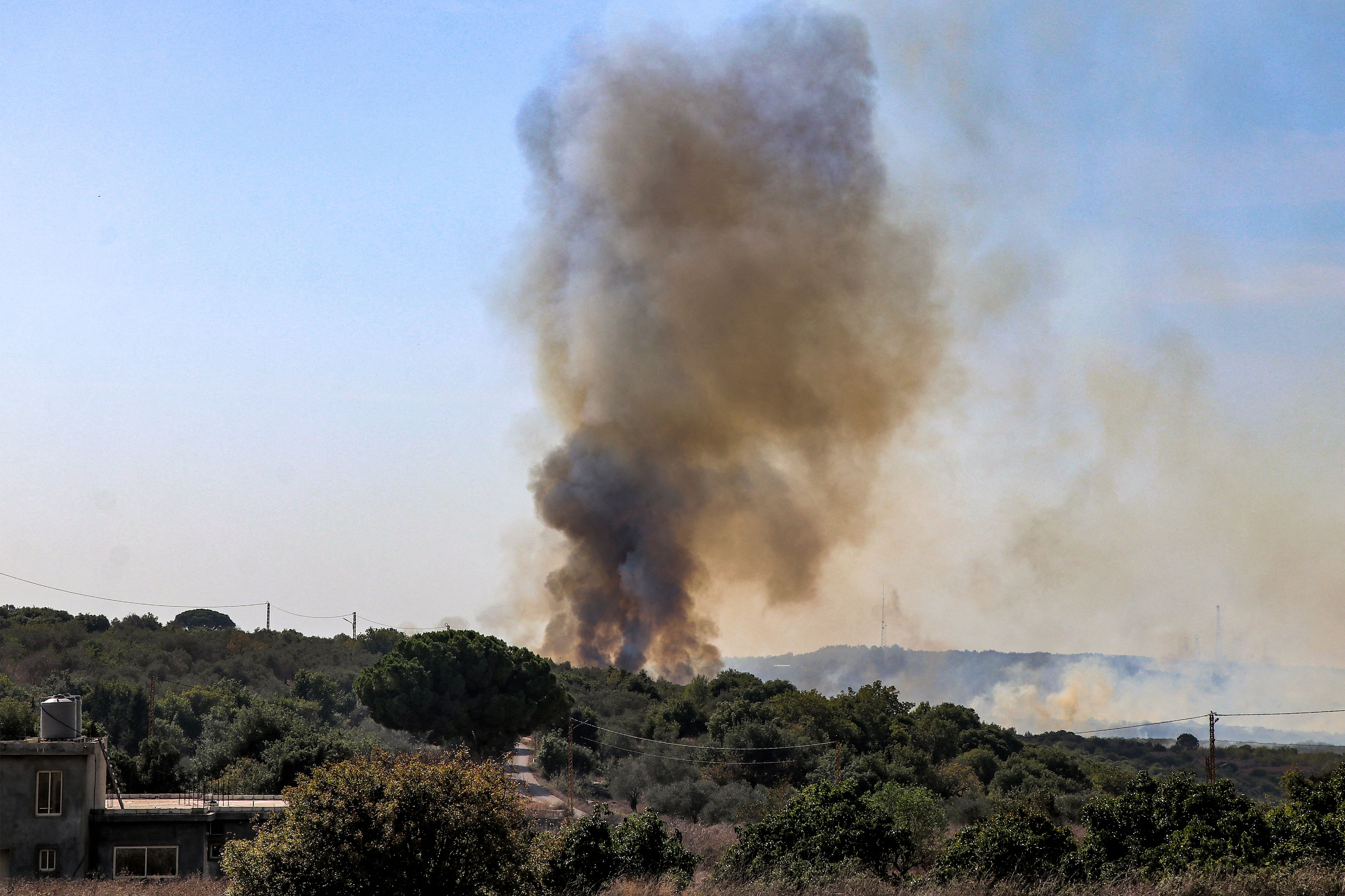 Zona de Labouneh, en el sur del Líbano, cerca de la frontera con el norte de Israel. (Foto de -/AFP vía Getty Images)