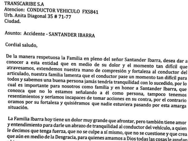 Familia de hombre muerto en accidente en Cartagena reconoce culpa de peatón